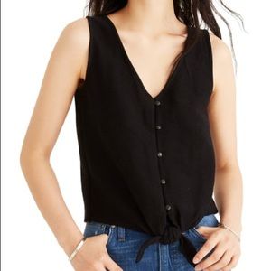 Madewell Button-Front Tie Tank Top